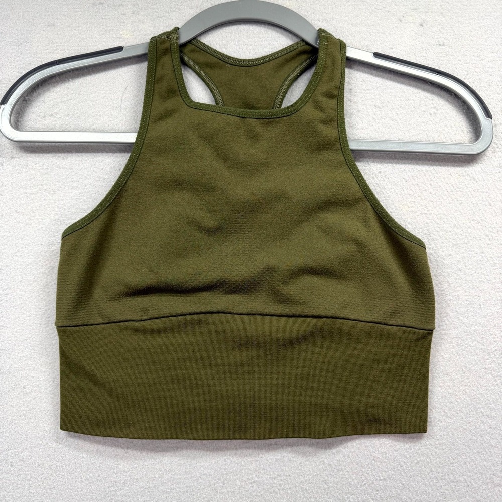 FP Movement Every Single Time Sports Bra Women Medium Green Stretch Keyhole Back